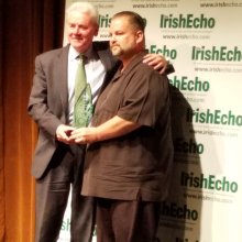 John Samuelsen receiving the Irish Labor Leader Award of the Year.