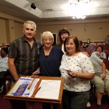 Swearing in of new members Sal Zitto, Gerry Amandola and Donna Johnston working at Suffolk Transportation School Bus Division.
