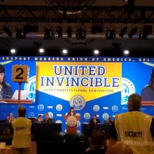 25th Constitutional Convention - President Debra Hagan reading Resolution 11: Stop Privatization