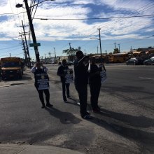 Picketing at Baumann on October 10, 2017