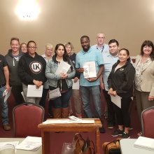 President Debra Hagan with new TWU Local 252 Members